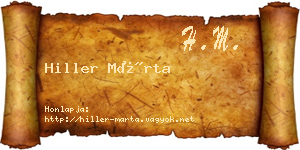 Hiller Márta névjegykártya